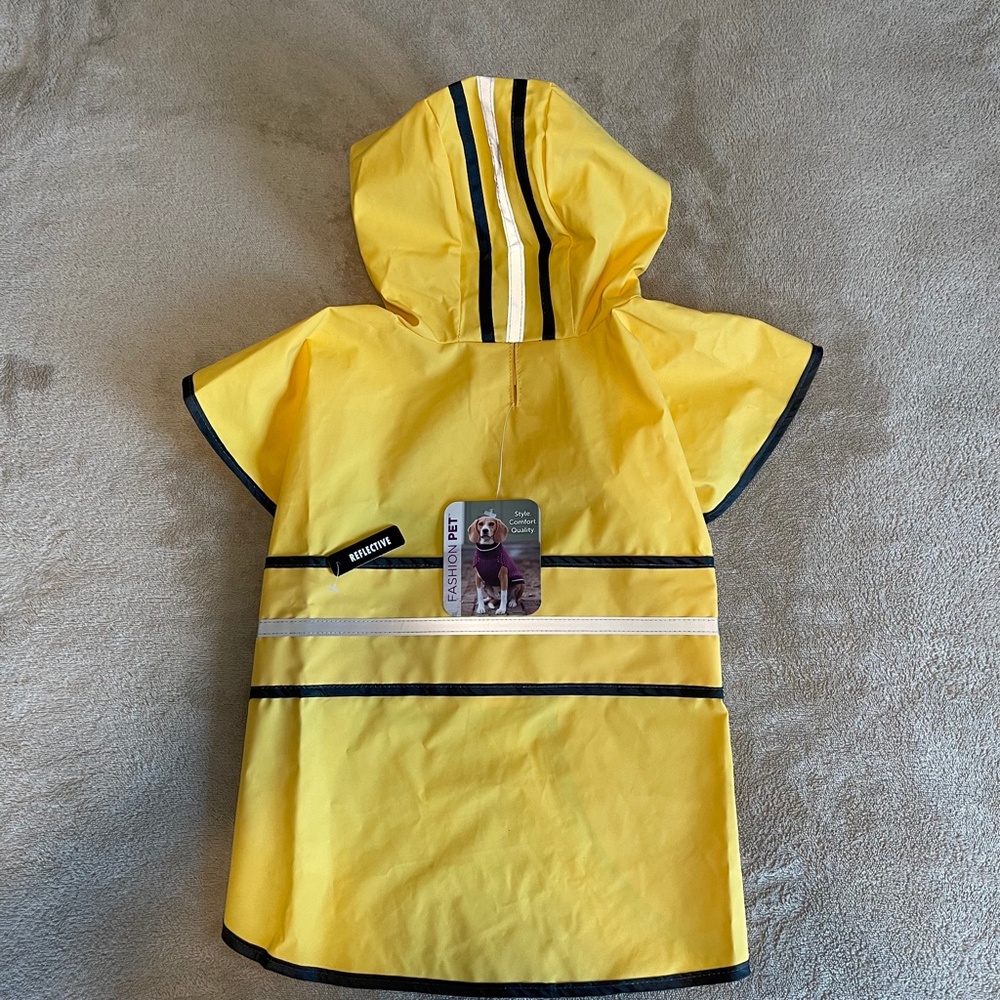 Fashion Pet Yellow Reflective Dog Rain Coat - Picture 3 of 13